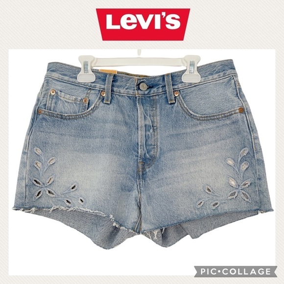 Levis 501 cut off eyelet denim shorts - Picture 1 of 11